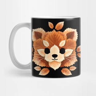 Red panda of leaves Mug